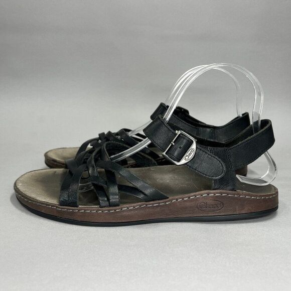 Chaco Women's Size 9 Fallon Black Leather Sandals - Picture 4 of 11